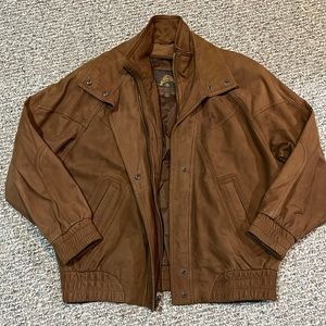 Adventure Bound Leather Bomber Jacket Size Medium